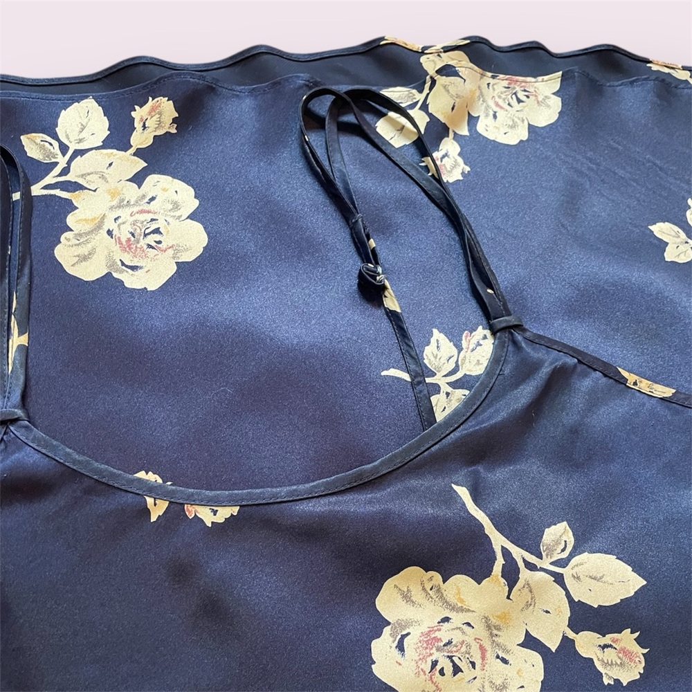 Vintage Jones New York Floral Navy Slip Dress | Size Medium
